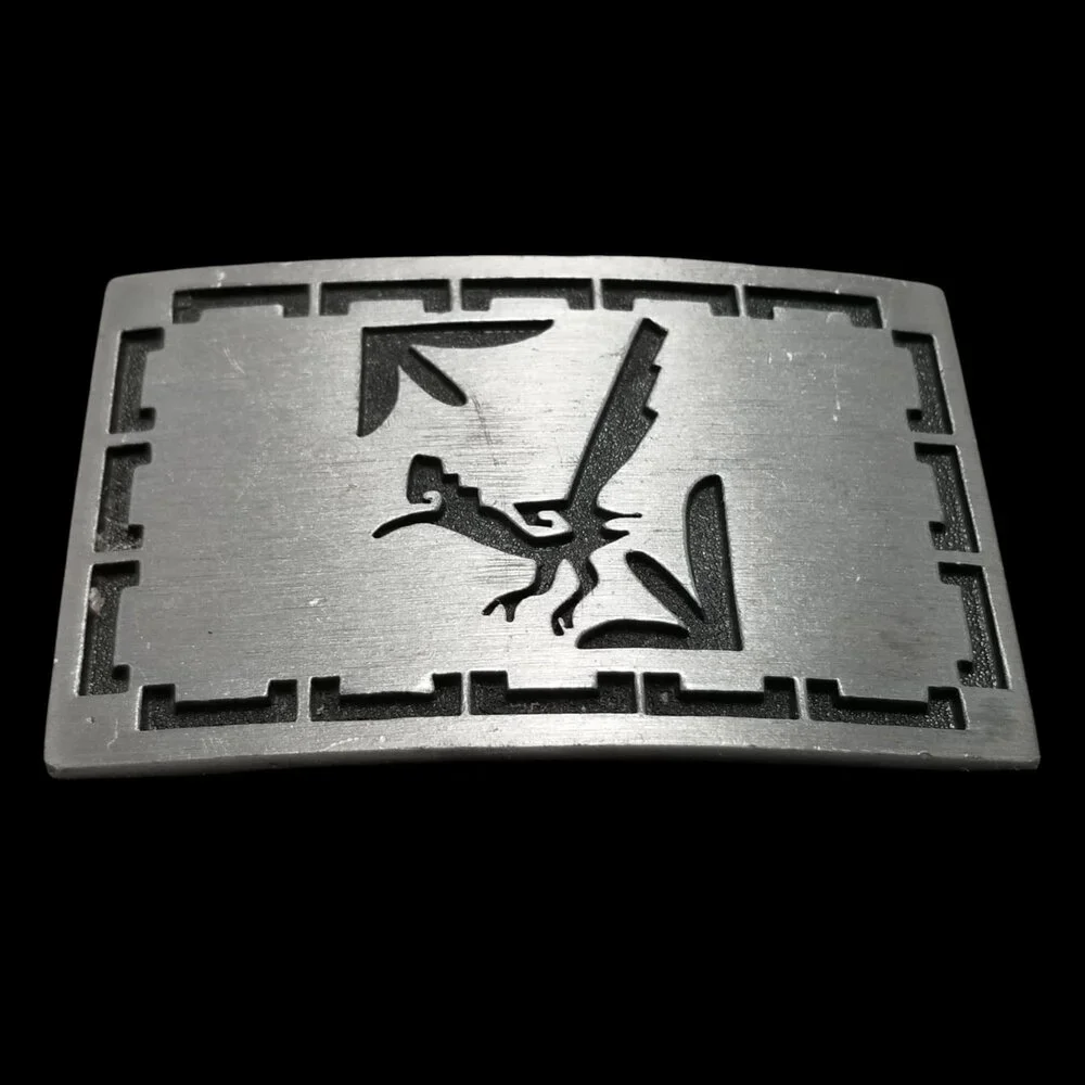 Vintage Belt Buckle Abstract Native American Tribe Tribal Horse Western Southwes